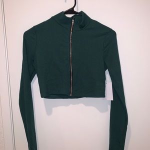 Cropped fitted sweater